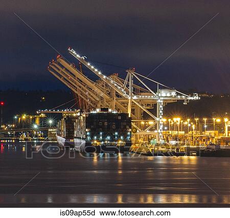 Stock Image - "Port, Seattle, Washington, USA". Fotosearch