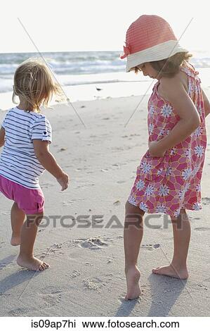 Siblings exploring on the beach at sunset View Large Photo Image Stock Image - Siblings exploring on the beach at sunset. Fotosearch