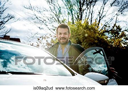 Solar panel salesman by his car View Large Photo Image Stock Image - Solar panel salesman by his car. Fotosearch