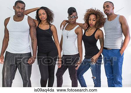 Studio portrait of five serious adult friends View Large Photo Image Stock Image - Studio portrait of five serious adult friends. Fotosearch