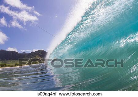 "Surface level view of ocean wave and beach, Hawaii, USA" View Large Photo Image Stock Image - "Surface level view of ocean wave and beach, Hawaii, USA". Fotosearch