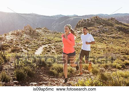 "Trail running couple on Pacific Crest Trail, Pine Valley, California, USA" View Large Photo Image Stock Image - "Trail running couple on Pacific Crest Trail, Pine Valley, California, USA". Fotosearch