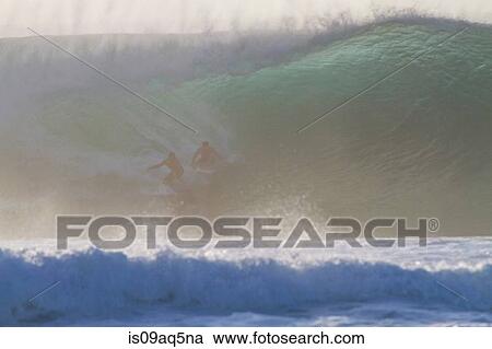 "Two surfers on wave, Hawaii" View Large Photo Image Stock Image - "Two surfers on wave, Hawaii". Fotosearch