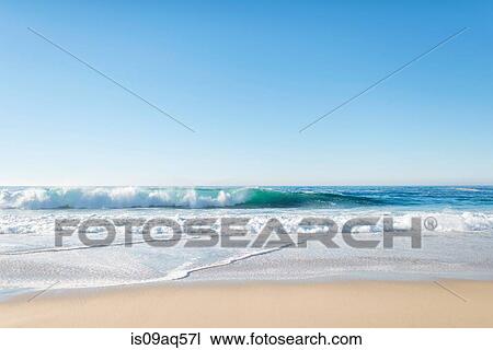 Stock Image - "View of beach and sea, Big Sur, California, USA". Fotosearch