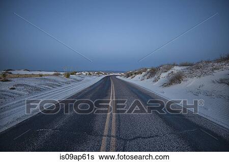 "View of empty highway, White Sands Desert, New Mexico, USA" View Large Photo Image Stock Photograph - "View of empty highway, White Sands Desert, New Mexico, USA". Fotosearch