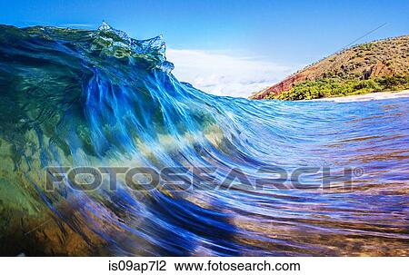 Stock Image - Waves in bright colours. Fotosearch