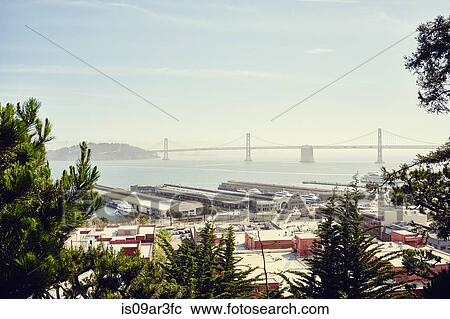 Stock Image - "Bay Bridge from Telegraph Hill, San Francisco, California, USA". Fotosearch