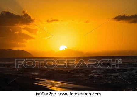 "Beach with dramatic sunset, Hawaii, USA" View Large Photo Image Stock Image - "Beach with dramatic sunset, Hawaii, USA". Fotosearch
