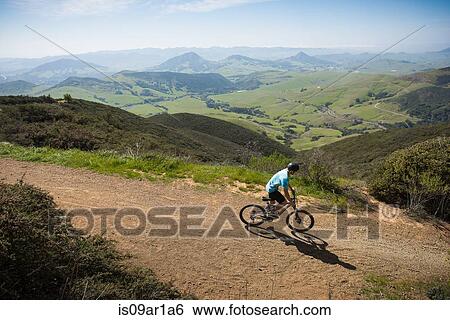 "Cyclist mountain biking, San Luis Obispo, California, United States of America" View Large Photo Image Stock Photograph - "Cyclist mountain biking, San Luis Obispo, California, United States of America". Fotosearch