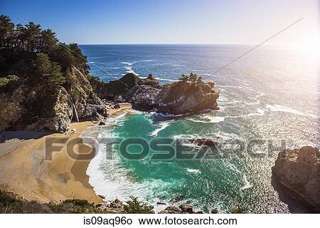 "High angle view of beach and sea, Big Sur, California, USA" View Large Photo Image Picture - "High angle view of beach and sea, Big Sur, California, USA". Fotosearch