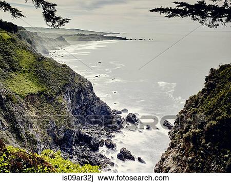 "High angle view of coastal cliffs and rocks, Big Sur, California, USA" View Large Photo Image Stock Image - "High angle view of coastal cliffs and rocks, Big Sur, California, USA". Fotosearch