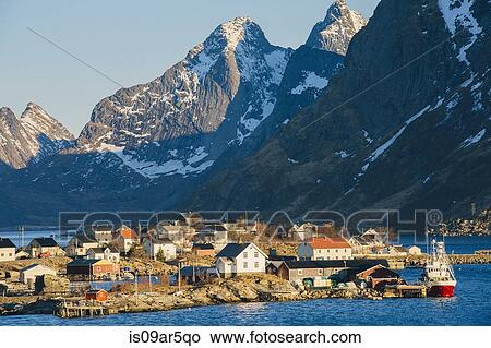 Picture - "The fishing village of Reine, Lofoten, Norway". Fotosearch