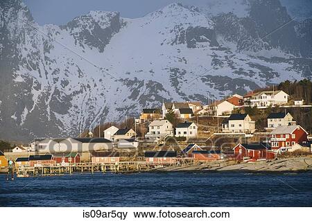 Stock Photo - "The fishing village of Reine, Lofoten, Norway". Fotosearch