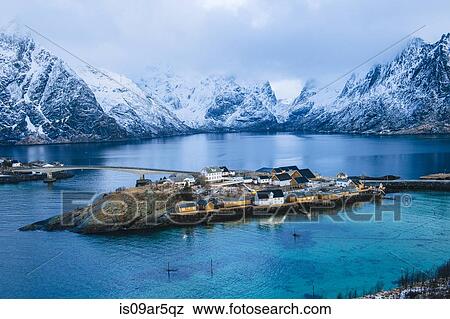 Stock Photo - "The fishing village of Reine, Lofoten, Norway". Fotosearch