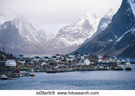 Stock Photo - "The fishing village of Reine, Lofoten, Norway". Fotosearch