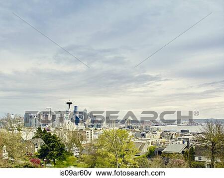 "View of city from Kerry Park, Seattle, Washington State, USA" View Large Photo Image Stock Photo - "View of city from Kerry Park, Seattle, Washington State, USA". Fotosearch