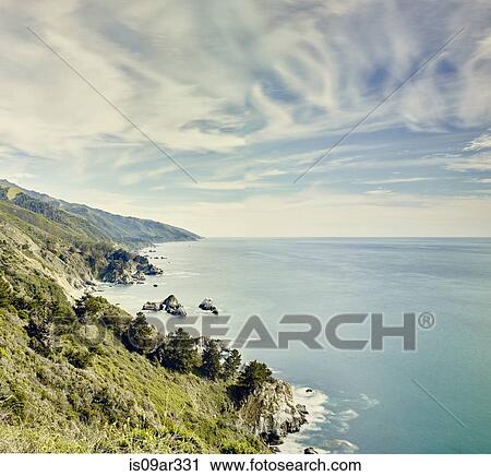 "View of coast and sea, Big Sur, California, USA" View Large Photo Image Stock Image - "View of coast and sea, Big Sur, California, USA". Fotosearch