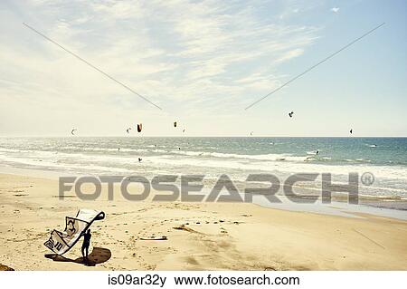 "View of kitesurfers, Pacifica, California, USA" View Large Photo Image Stock Photo - "View of kitesurfers, Pacifica, California, USA". Fotosearch