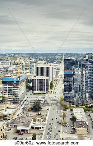 "View of office building and development, Bellevue, Washington State, USA" View Large Photo Image Stock Photo - "View of office building and development, Bellevue, Washington State, USA". Fotosearch