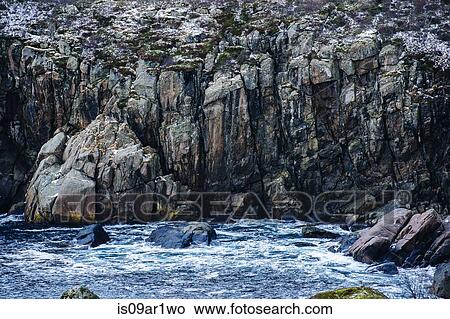 "View of sea and rocky cliffs, Reine, Lofoten, Norway" View Large Photo Image Picture - "View of sea and rocky cliffs, Reine, Lofoten, Norway". Fotosearch