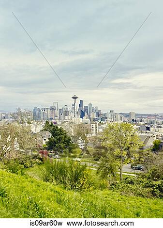 "View of skyline from Kerry Park, Seattle, Washington State, USA" View Large Photo Image Stock Photo - "View of skyline from Kerry Park, Seattle, Washington State, USA". Fotosearch