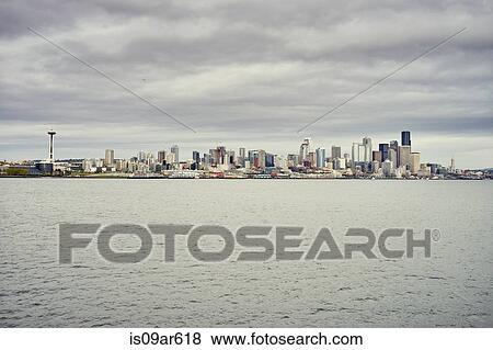 "View of skyline over Puget Sound, Seattle, Washington State, USA" View Large Photo Image Stock Photo - "View of skyline over Puget Sound, Seattle, Washington State, USA". Fotosearch