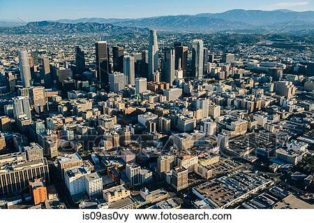 Aerial cityscape and skyscrapers, Los Angeles, California, USA View Large Photo Image Stock Photo - Aerial cityscape and skyscrapers, Los Angeles, California, USA. Fotosearch
