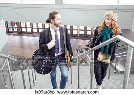 Business people on business trip going up stairs, New York, USA View Large Photo Image Stock Photography - Business people on business trip going up stairs, New York, USA. Fotosearch