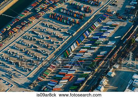 Car park and shipping containers, Los Angeles, CA, USA View Large Photo Image Stock Image - Car park and shipping containers, Los Angeles, CA, USA. Fotosearch