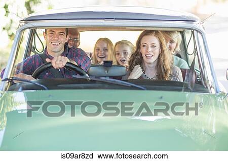 Family in car together, taking road trip View Large Photo Image Stock Image - Family in car together, taking road trip. Fotosearch