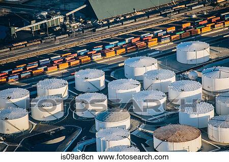 Oil refinery, elevated view, Los Angeles, CA, USA View Large Photo Image Picture - Oil refinery, elevated view, Los Angeles, CA, USA. Fotosearch