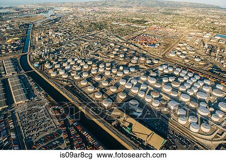 Oil refinery, elevated view, Los Angeles, CA, USA View Large Photo Image Stock Image - Oil refinery, elevated view, Los Angeles, CA, USA. Fotosearch