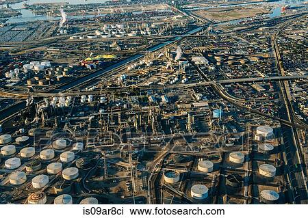 Oil refinery, elevated view, Los Angeles, CA, USA View Large Photo Image Stock Image - Oil refinery, elevated view, Los Angeles, CA, USA. Fotosearch