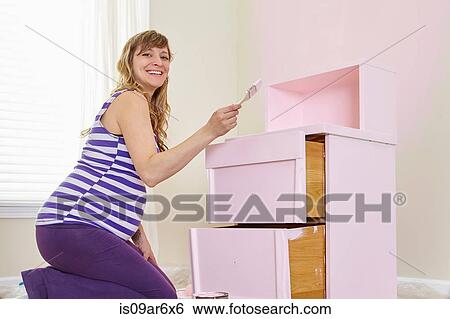 pink nursery dresser