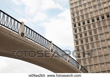 Stock Photography - Low angle view of footbridge, City Hall East, Los Angeles, California, USA. Fotosearch
