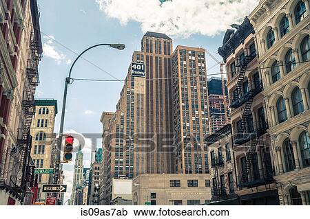 View of buildings and Broadway street sign, Manhattan, New York, USA View Large Photo Image Stock Image - View of buildings and Broadway street sign, Manhattan, New York, USA. Fotosearch