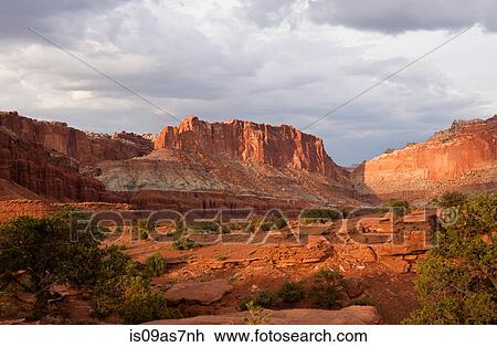 View of rock formations in Capitol Reef National Park, Torrey, Utah, USA View Large Photo Image Stock Image - View of rock formations in Capitol Reef National Park, Torrey, Utah, USA. Fotosearch
