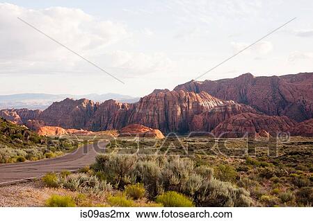 View of Snow Canyon State Park landscape and road, Utah, USA View Large Photo Image Stock Photo - View of Snow Canyon State Park landscape and road, Utah, USA. Fotosearch