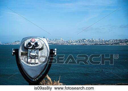 Coin-operated binoculars, skyline in background, San Francisco, California, USA View Large Photo Image Stock Photo - Coin-operated binoculars, skyline in background, San Francisco, California, USA. Fotosearch