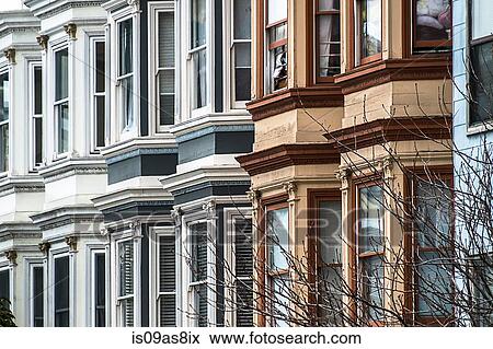 Row of houses, San Francisco, California, USA View Large Photo Image Stock Photo - Row of houses, San Francisco, California, USA. Fotosearch