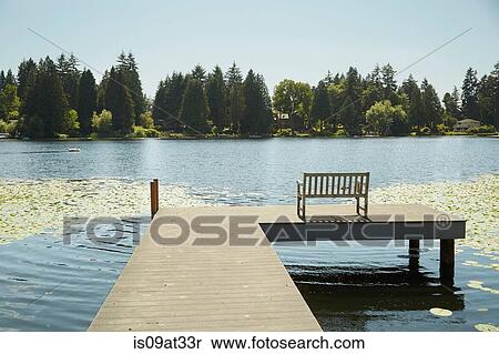 "Bench at end of pier, Seattle, Washington, USA" View Large Photo Image Stock Photography - "Bench at end of pier, Seattle, Washington, USA". Fotosearch