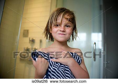 Boy after shower View Large Photo Image Stock Photograph - Boy after shower. Fotosearch
