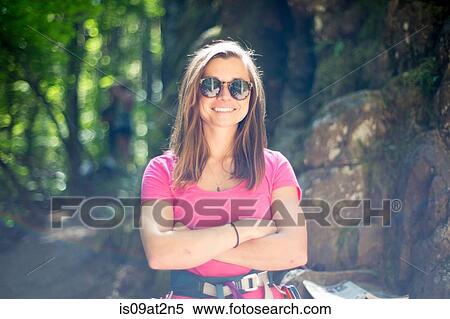 Stock Photography - "Portrait of rock climber, French's Dome, Zig Zag, Oregon, USA". Fotosearch
