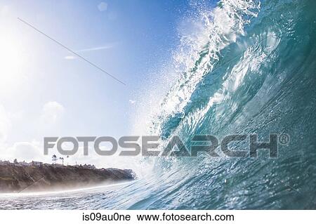 Big ocean wave, Encinitas, California, USA View Large Photo Image Stock Image - Big ocean wave, Encinitas, California, USA. Fotosearch