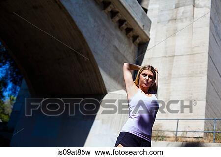 Jogger stretching, Arroyo Seco Park, Pasadena, California, USA View Large Photo Image Stock Photo - Jogger stretching, Arroyo Seco Park, Pasadena, California, USA. Fotosearch