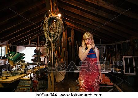 Portrait of wood artist in workshop View Large Photo Image Picture - Portrait of wood artist in workshop. Fotosearch
