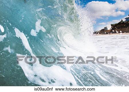 Rolling ocean wave, Encinitas, California, USA View Large Photo Image Stock Image - Rolling ocean wave, Encinitas, California, USA. Fotosearch