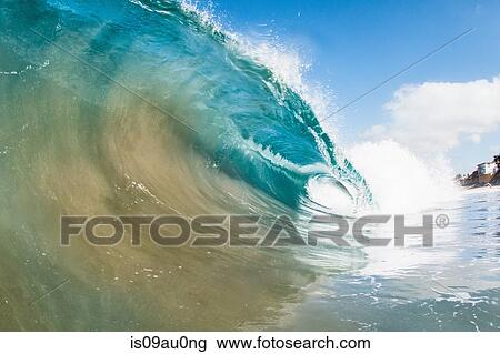 Rolling ocean wave, Encinitas, California, USA View Large Photo Image Stock Image - Rolling ocean wave, Encinitas, California, USA. Fotosearch