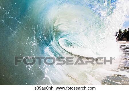 Stock Image - Rolling ocean wave, Encinitas, California, USA. Fotosearch