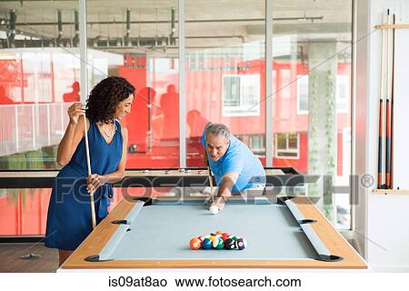 Senior man and wife playing pool View Large Photo Image Picture - Senior man and wife playing pool. Fotosearch
